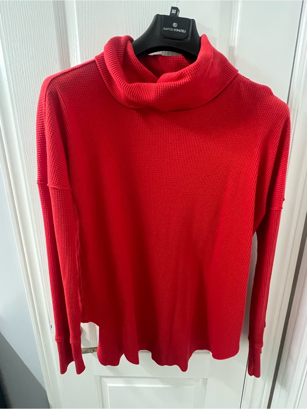 TNA Red Cowl Neck Waffle Knit Sweater